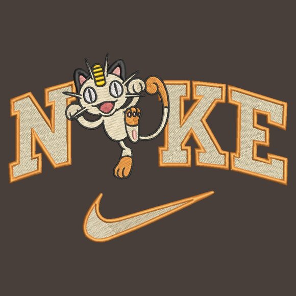 Nike Pokemon Meowth Embroidered Adult Unisex Crewneck Sweatshirt Cozy - Picture 11 of 15